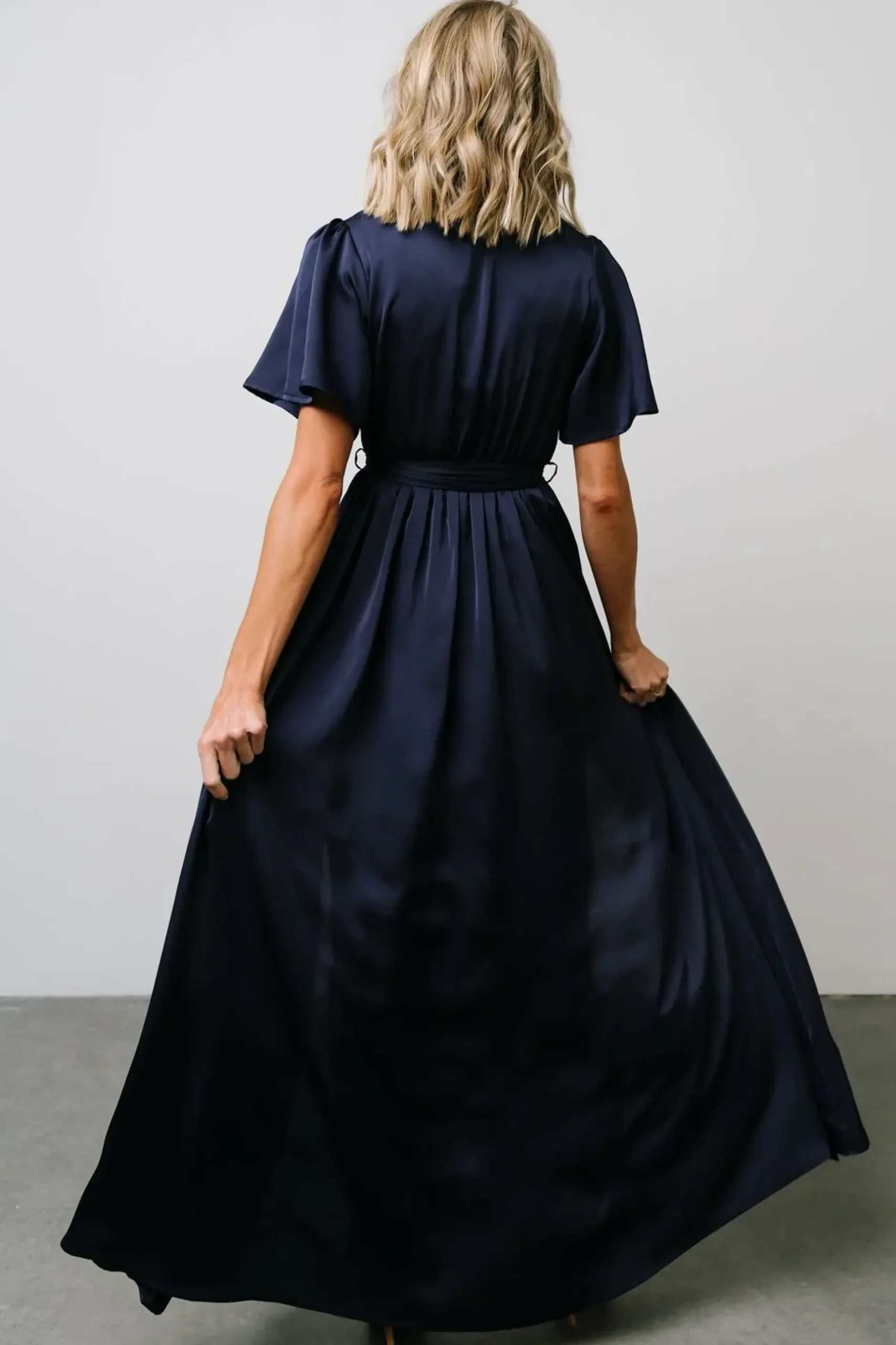 Baltic Born maxi dresses|WEDDING SUITE|Sicily Satin Maxi Dress | Navy