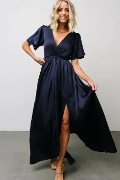 Baltic Born maxi dresses|WEDDING SUITE|Sicily Satin Maxi Dress | Navy