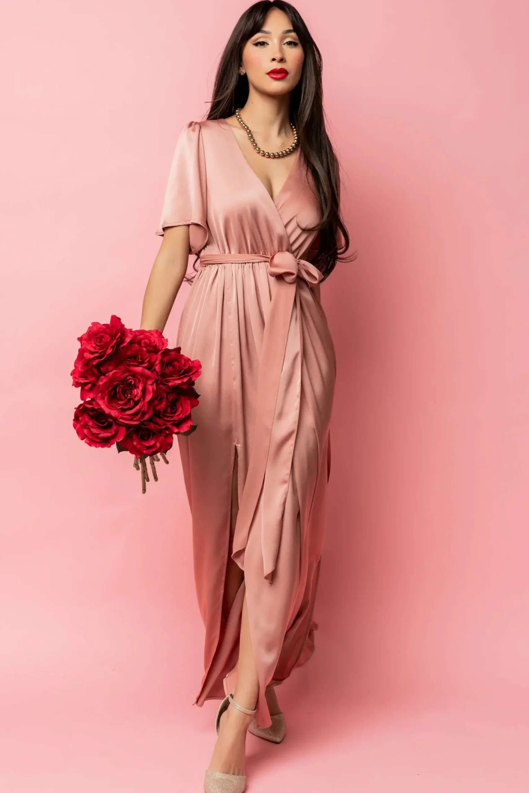 Baltic Born maxi dresses|WEDDING SUITE|Sicily Satin Maxi Dress | Blush