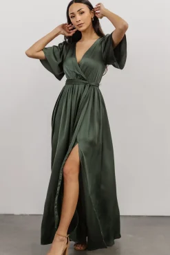 Baltic Born maxi dresses|WEDDING SUITE|Sicily Satin Maxi Dress | Dusty Green