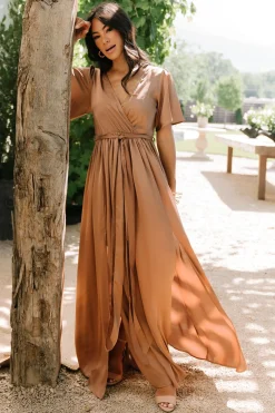 Baltic Born maxi dresses|WEDDING SUITE|Sicily Satin Maxi Dress | Mocha