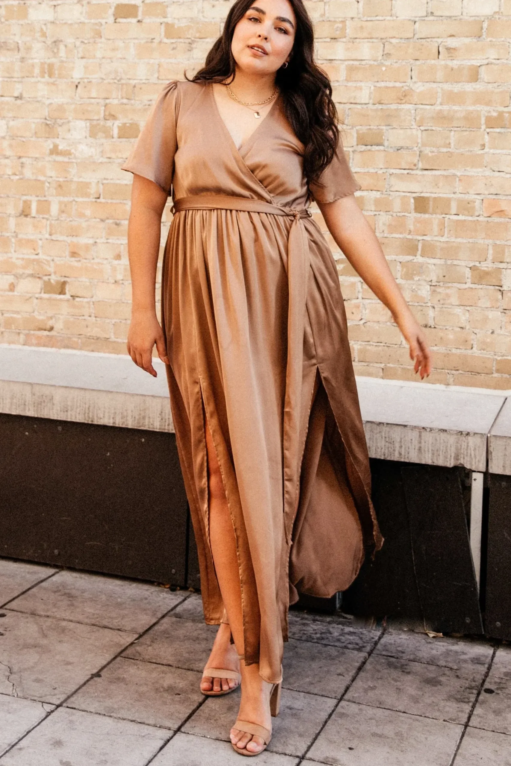 Baltic Born maxi dresses|WEDDING SUITE|Sicily Satin Maxi Dress | Mocha