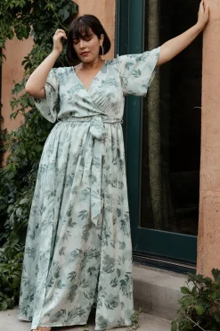 Baltic Born SALE|Sicily Satin Maxi Dress | Sage Floral