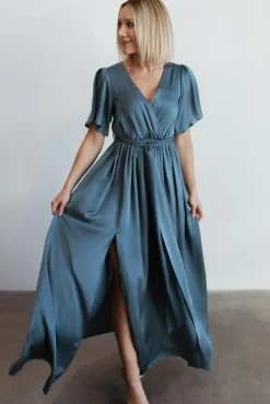 Baltic Born maxi dresses|WEDDING SUITE|Sicily Satin Maxi Dress | Blue