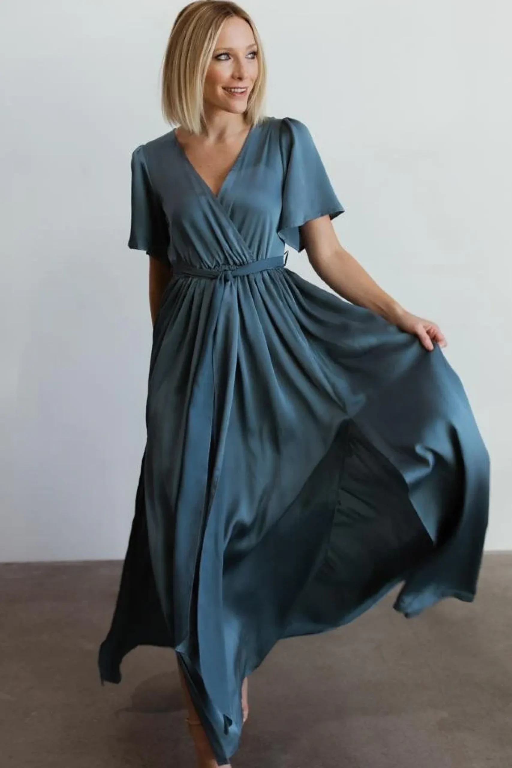 Baltic Born maxi dresses|WEDDING SUITE|Sicily Satin Maxi Dress | Blue