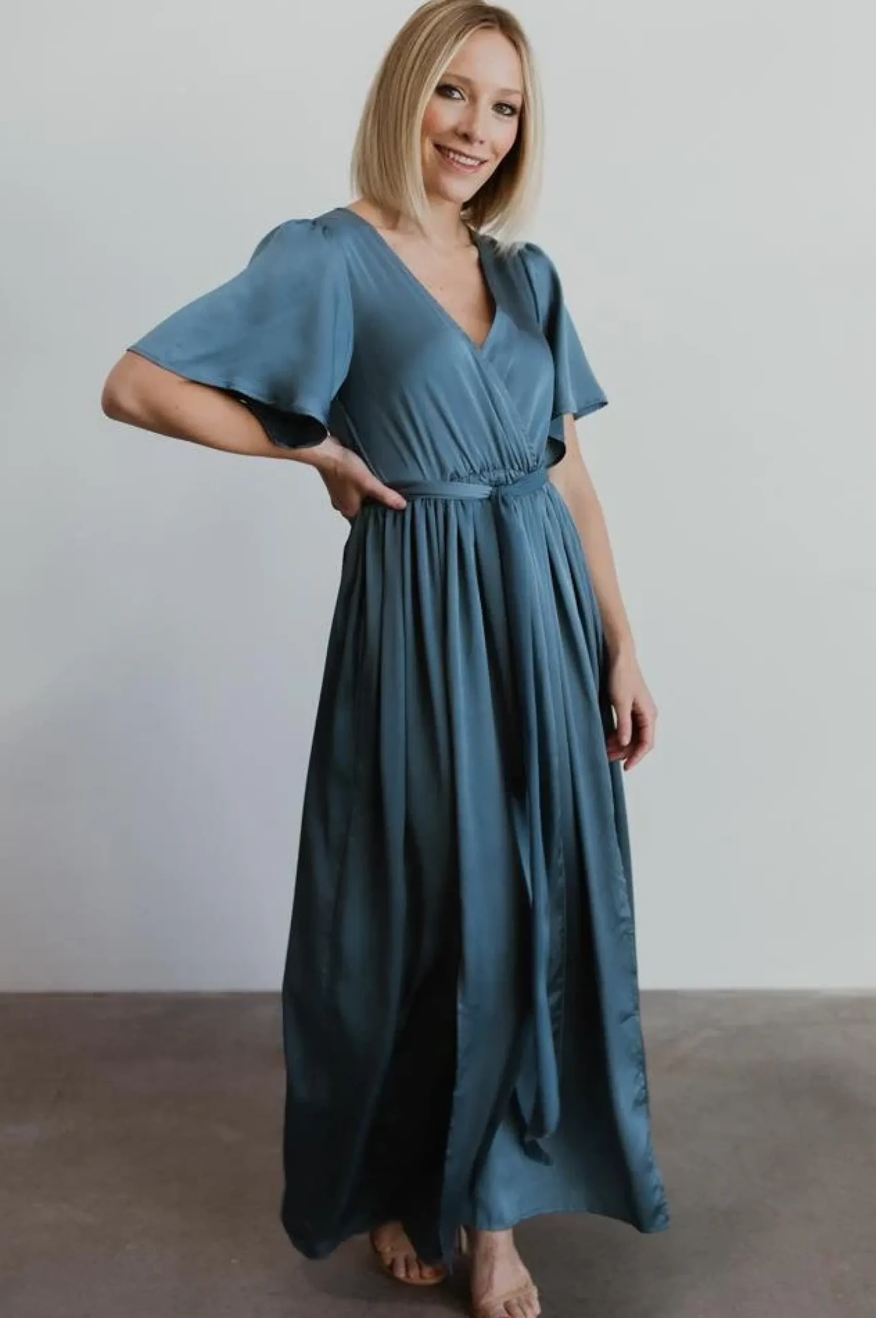 Baltic Born maxi dresses|WEDDING SUITE|Sicily Satin Maxi Dress | Blue