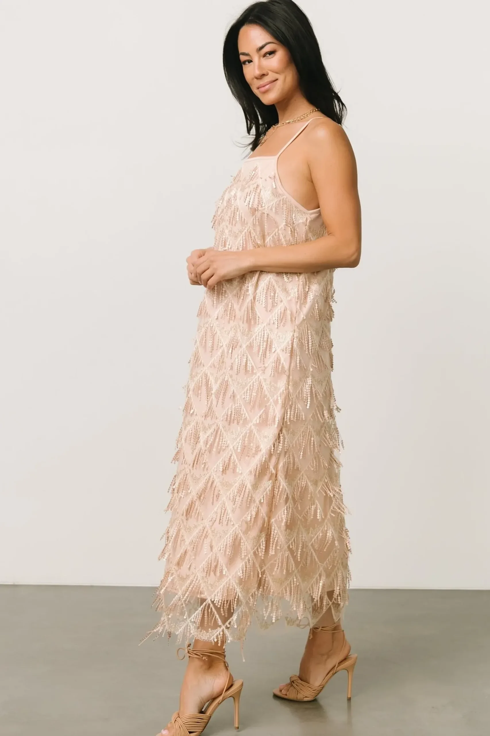 Baltic Born embellished + sequined|Sidney Sequin Dress | Gold