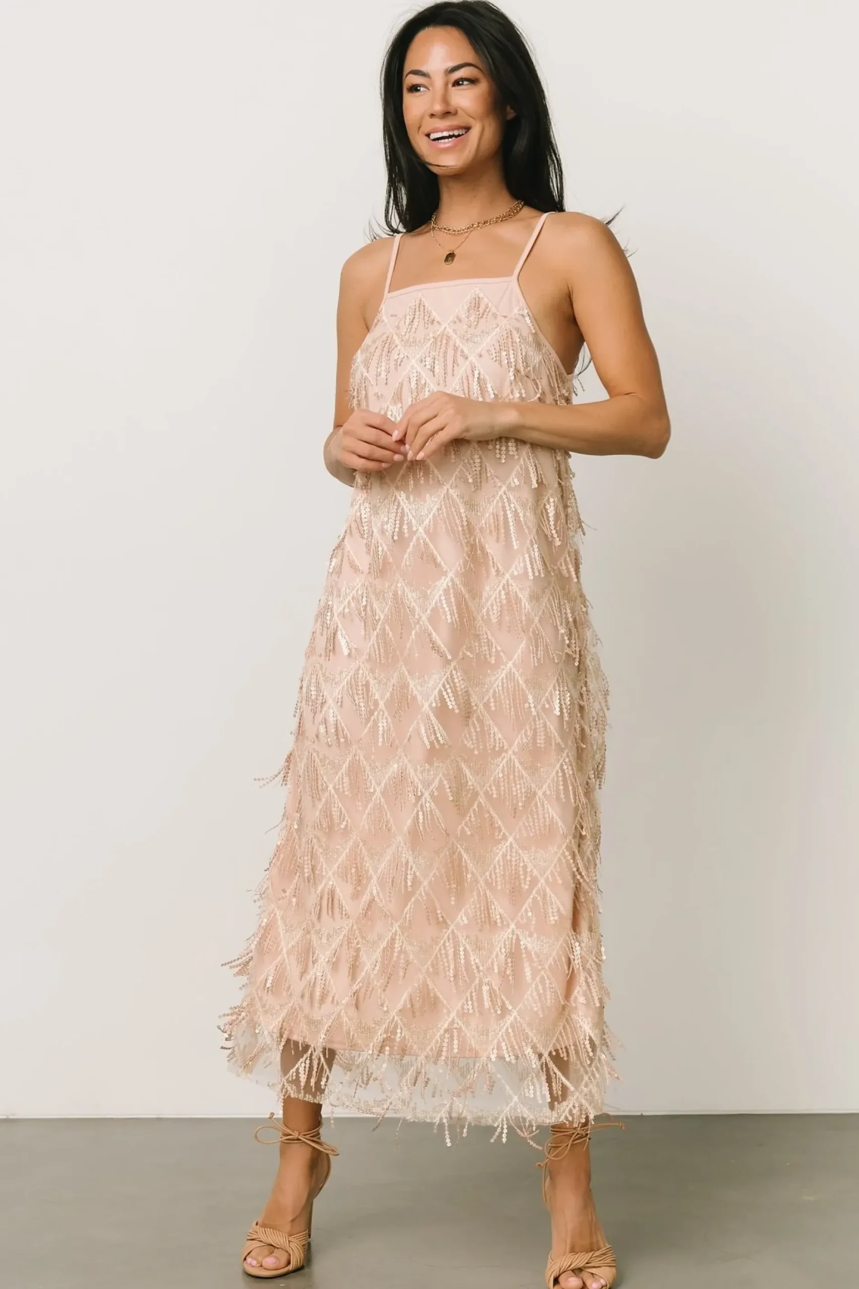 Baltic Born embellished + sequined|Sidney Sequin Dress | Gold