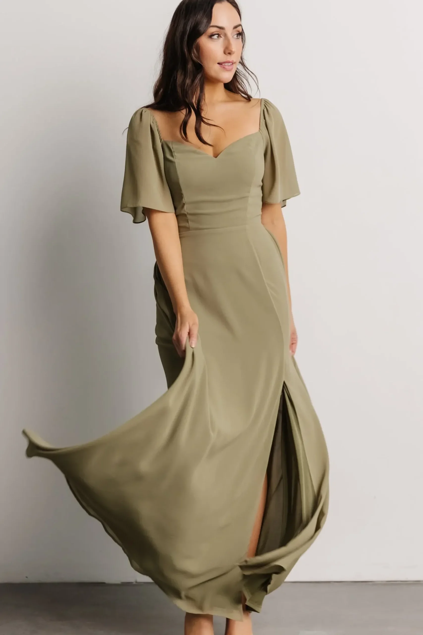 Baltic Born WEDDING SUITE|wedding guest|Sierra Sweetheart Maxi Dress | Dusty Olive