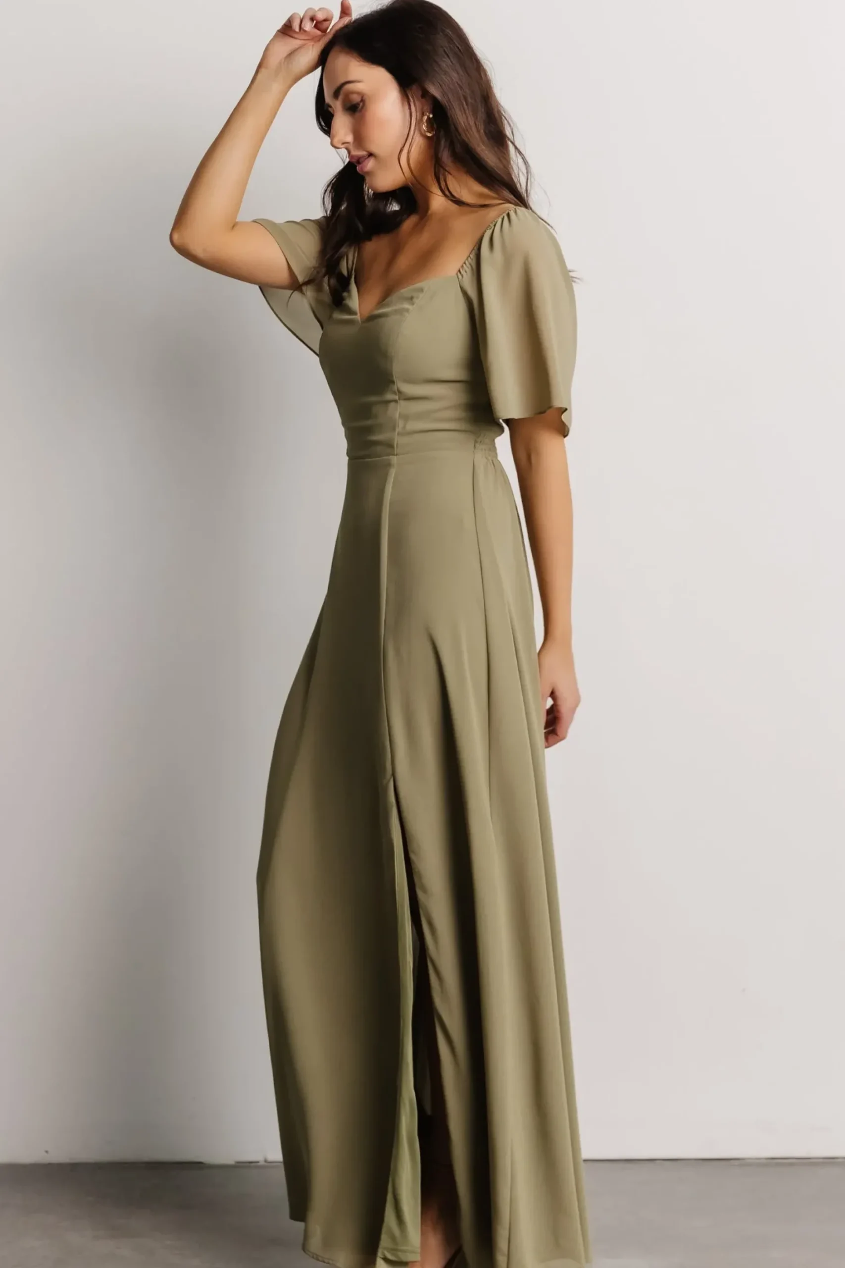 Baltic Born WEDDING SUITE|wedding guest|Sierra Sweetheart Maxi Dress | Dusty Olive