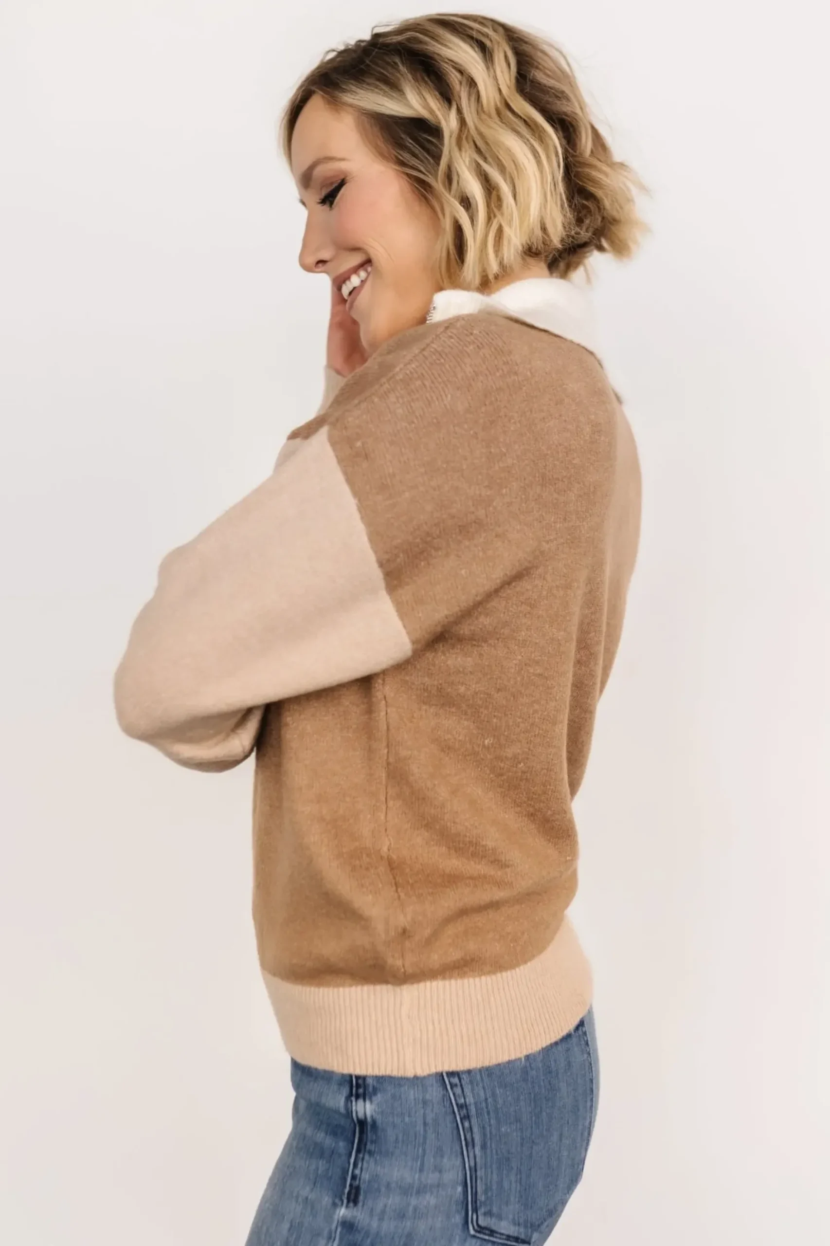 Baltic Born COMING SOON|Sigrid Half-Zip Sweater | Camel Multi