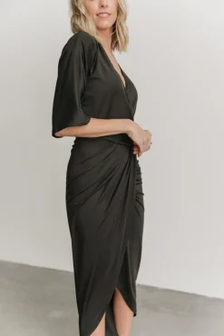 Baltic Born midi dresses|WEDDING SUITE|Solana Ruched Dress | Black