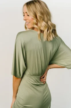Baltic Born midi dresses|WEDDING SUITE|Solana Ruched Dress | Dusty Sage