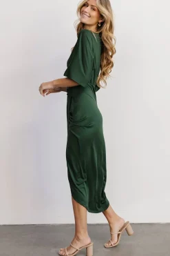 Baltic Born BEST SELLERS|WEDDING SUITE|Solana Ruched Dress | Hunter Green