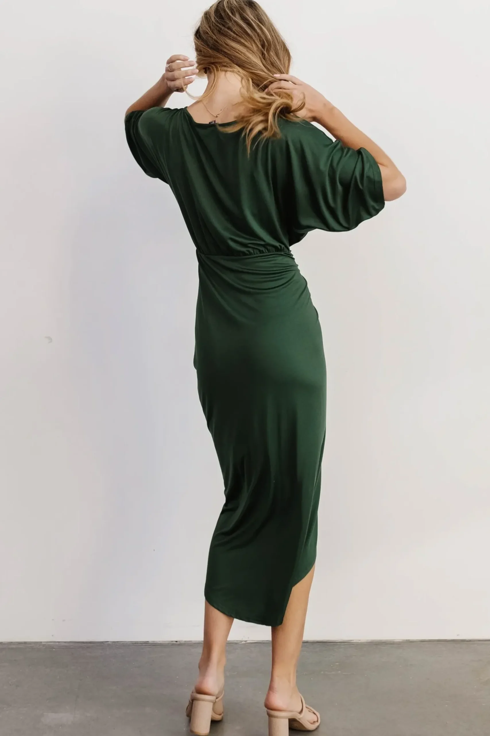 Baltic Born BEST SELLERS|WEDDING SUITE|Solana Ruched Dress | Hunter Green