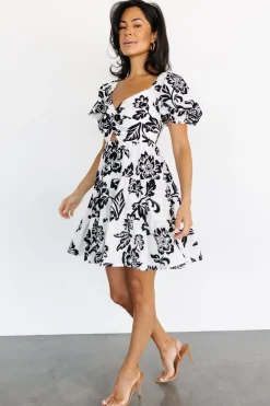 Baltic Born short dresses|Sophronia Mini Dress | Cream + Black