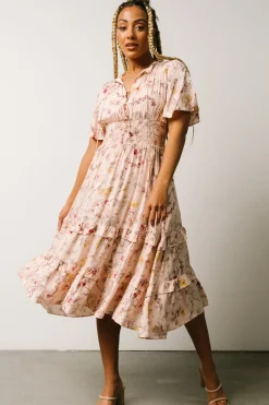Baltic Born midi dresses|bump friendly|Spell Boho Midi Dress | Blush Floral