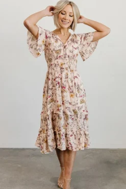 Baltic Born midi dresses|bump friendly|Spell Boho Midi Dress | Blush Floral
