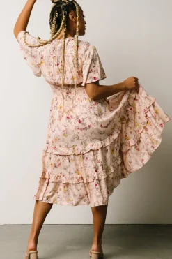 Baltic Born midi dresses|bump friendly|Spell Boho Midi Dress | Blush Floral