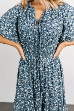 Baltic Born midi dresses|bump friendly|Spell Boho Midi Dress | Blue Floral