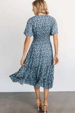 Baltic Born midi dresses|bump friendly|Spell Boho Midi Dress | Blue Floral