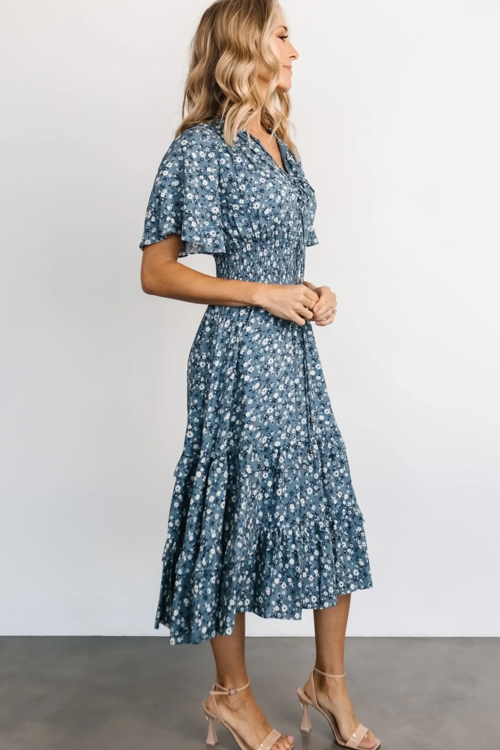 Baltic Born midi dresses|bump friendly|Spell Boho Midi Dress | Blue Floral