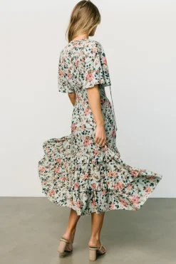 Baltic Born midi dresses|bump friendly|Spell Boho Midi Dress | Sage + Pink Floral