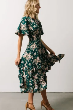 Baltic Born midi dresses|bump friendly|Spell Boho Midi Dress | Topaz + Blush Floral