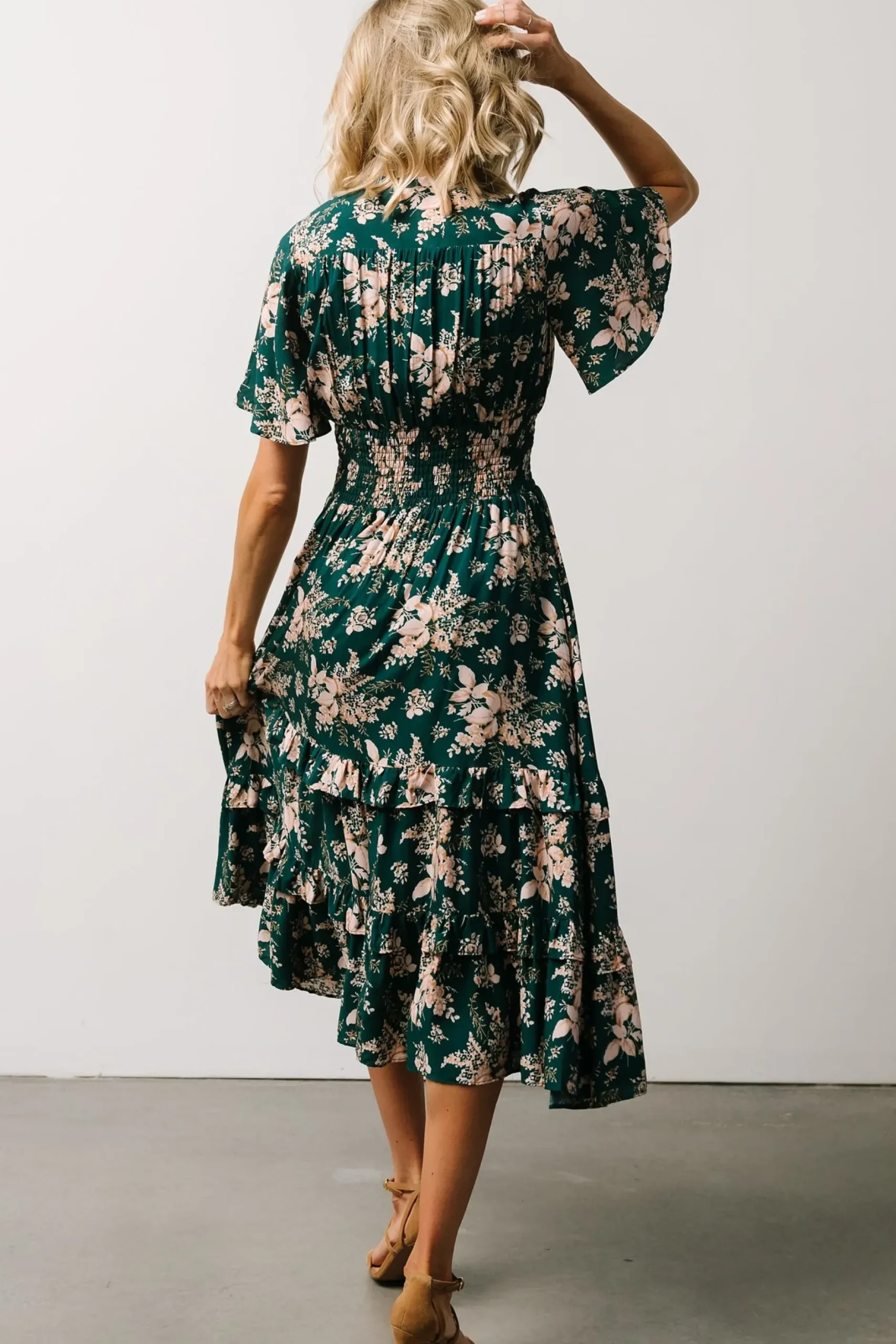 Baltic Born midi dresses|bump friendly|Spell Boho Midi Dress | Topaz + Blush Floral