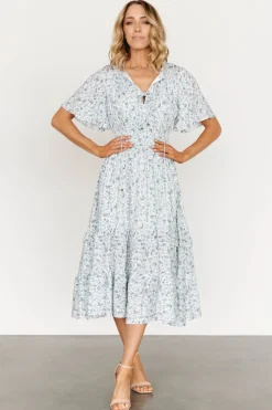 Baltic Born midi dresses|bump friendly|Spell Boho Midi Dress | White + Sage