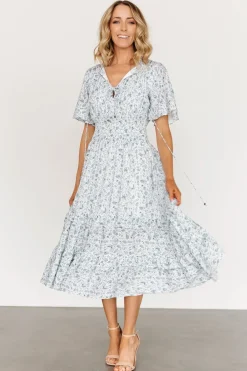Baltic Born midi dresses|bump friendly|Spell Boho Midi Dress | White + Sage