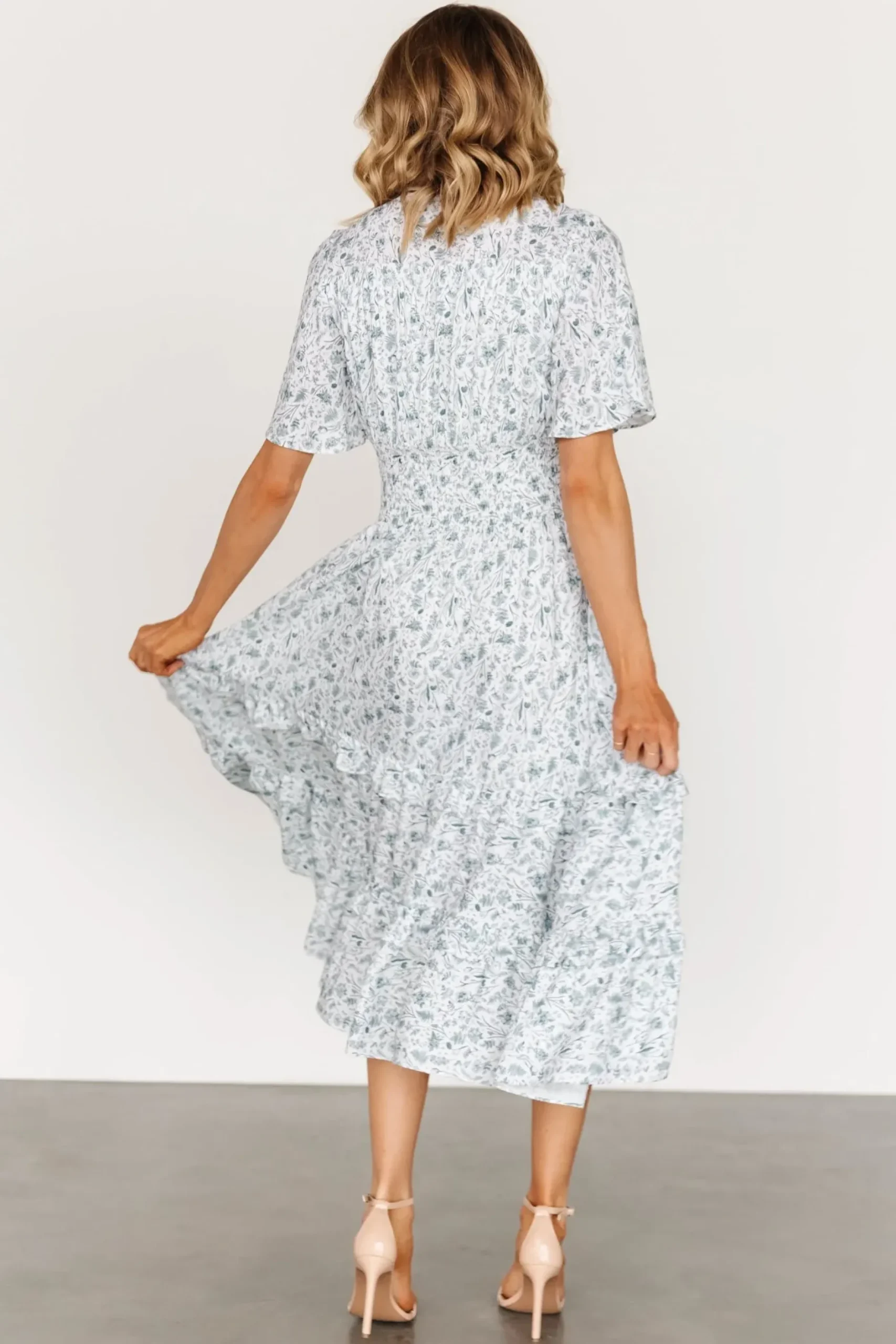 Baltic Born midi dresses|bump friendly|Spell Boho Midi Dress | White + Sage