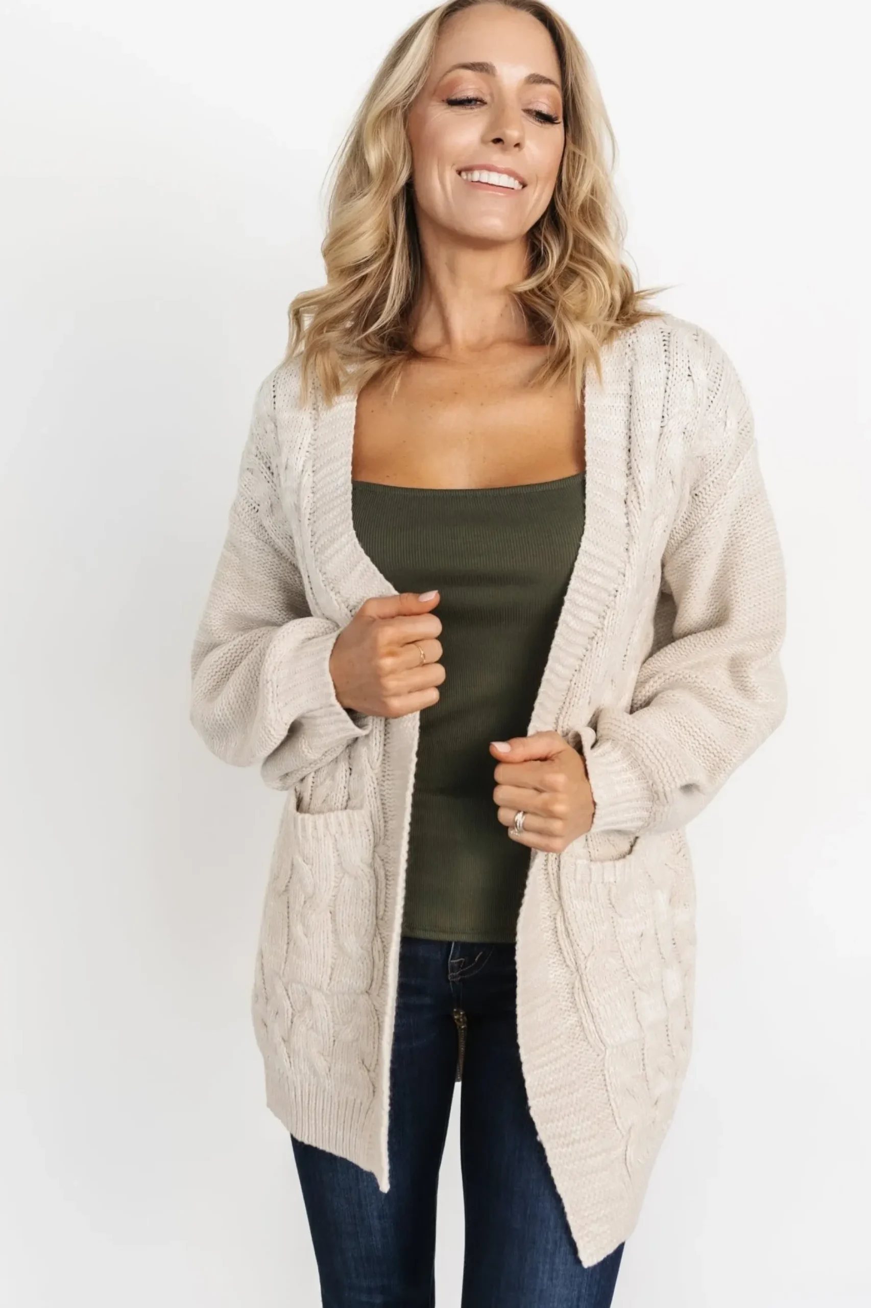 Baltic Born sweaters|cardigans|Spencer Chunky Knit Cardigan | Oatmeal