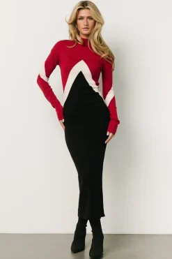 Baltic Born TOPS|sweaters|Squires Sweater Dress | Red + Black