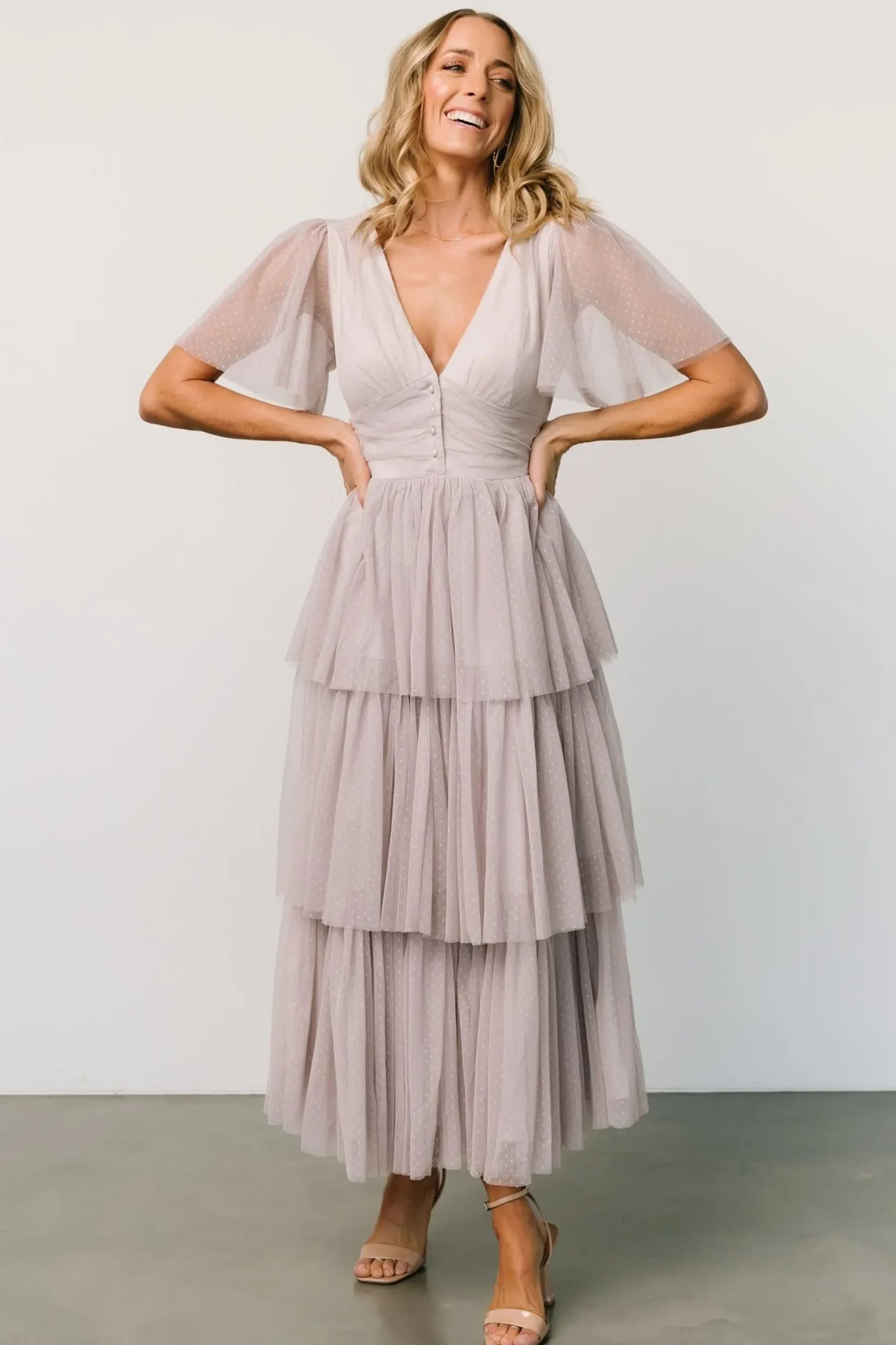 Baltic Born COMING SOON|Starlet Tiered Maxi Dress | Vintage Gray