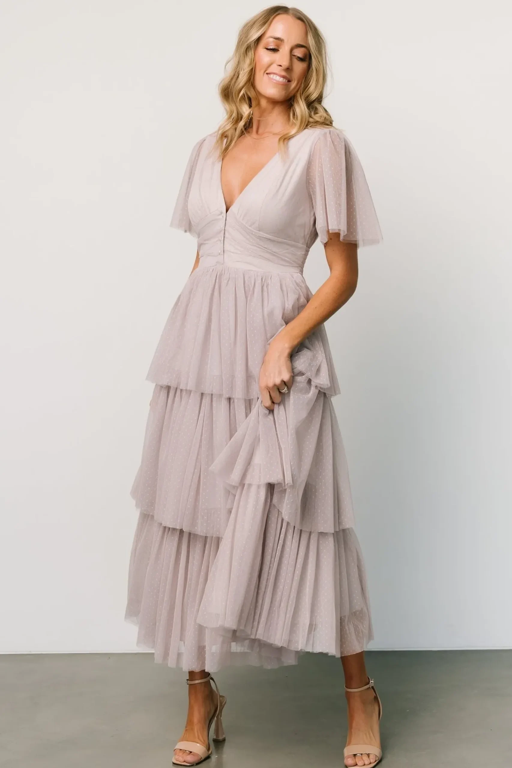 Baltic Born COMING SOON|Starlet Tiered Maxi Dress | Vintage Gray