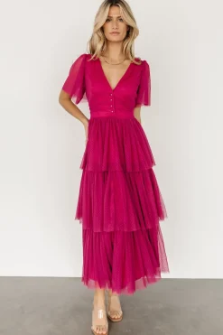 Baltic Born COMING SOON|Starlet Tiered Maxi Dress | Magenta Berry