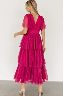 Baltic Born COMING SOON|Starlet Tiered Maxi Dress | Magenta Berry