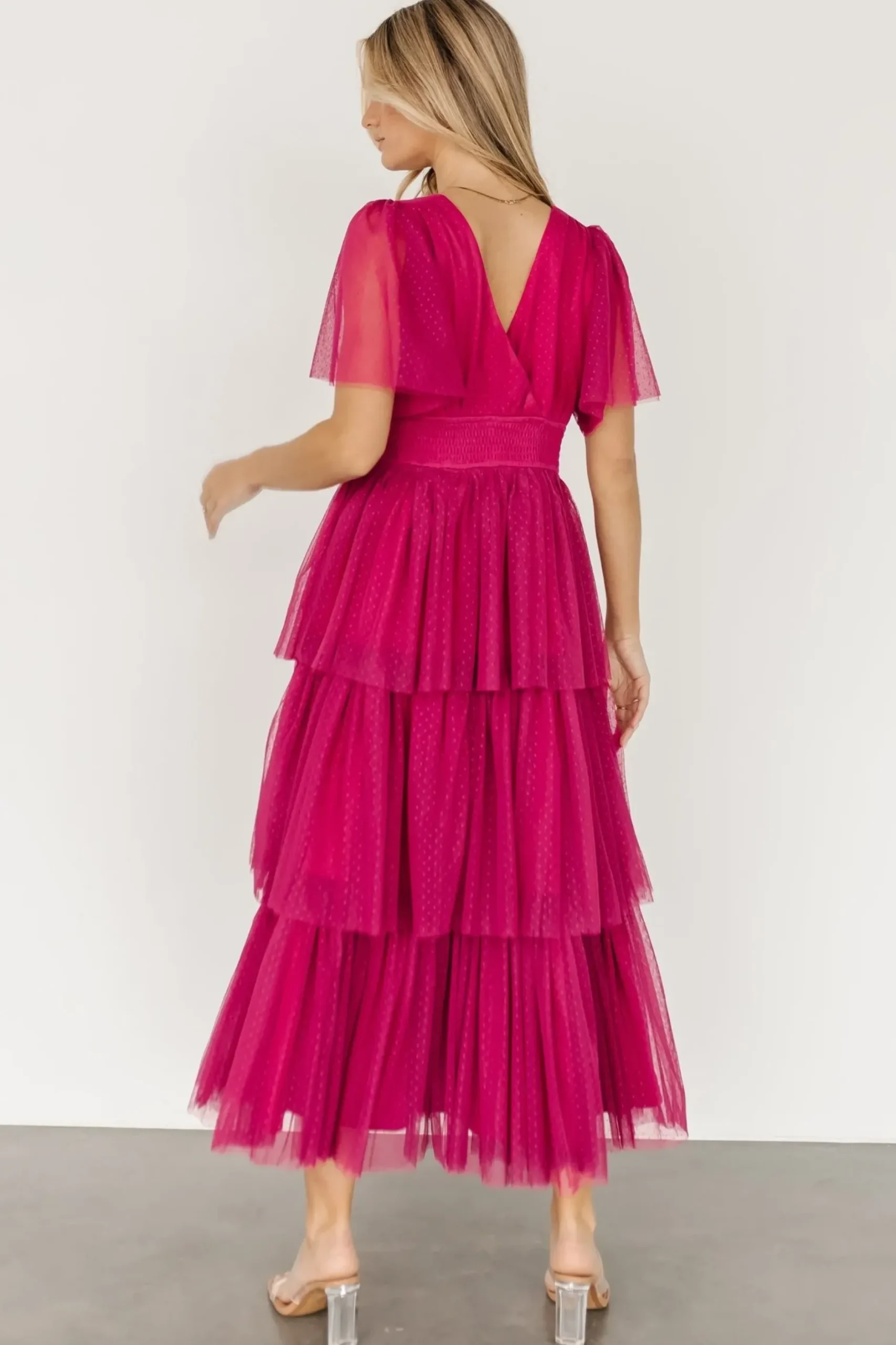 Baltic Born COMING SOON|Starlet Tiered Maxi Dress | Magenta Berry