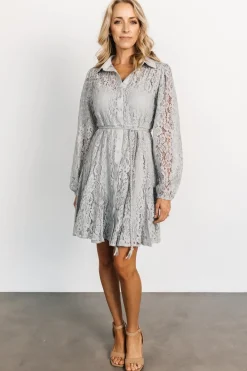 Baltic Born short dresses|Stefan Lace Short Dress | Dove Gray