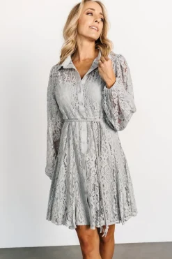 Baltic Born short dresses|Stefan Lace Short Dress | Dove Gray
