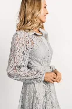 Baltic Born short dresses|Stefan Lace Short Dress | Dove Gray