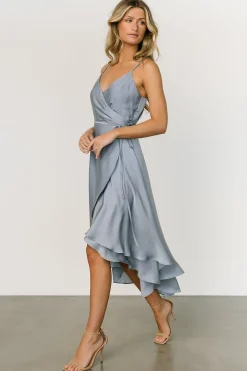 Baltic Born SALE|Steffi Tulip Wrap Dress | Dusty Blue