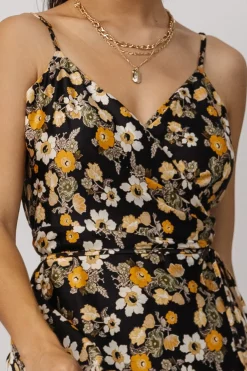 Baltic Born SALE|Steffi Tulip Wrap Dress | Black Floral