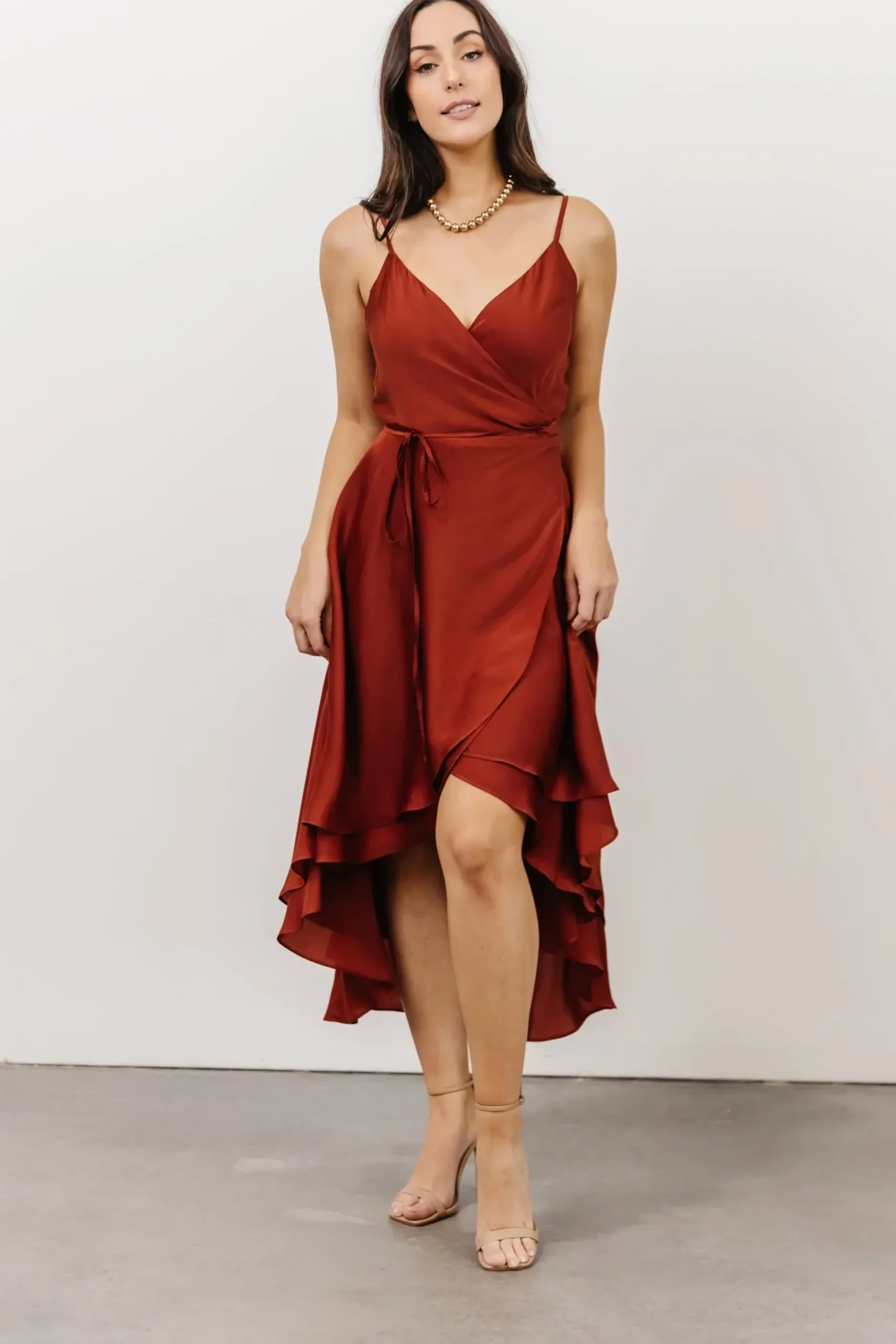 Baltic Born SALE|Steffi Tulip Wrap Dress | Rust