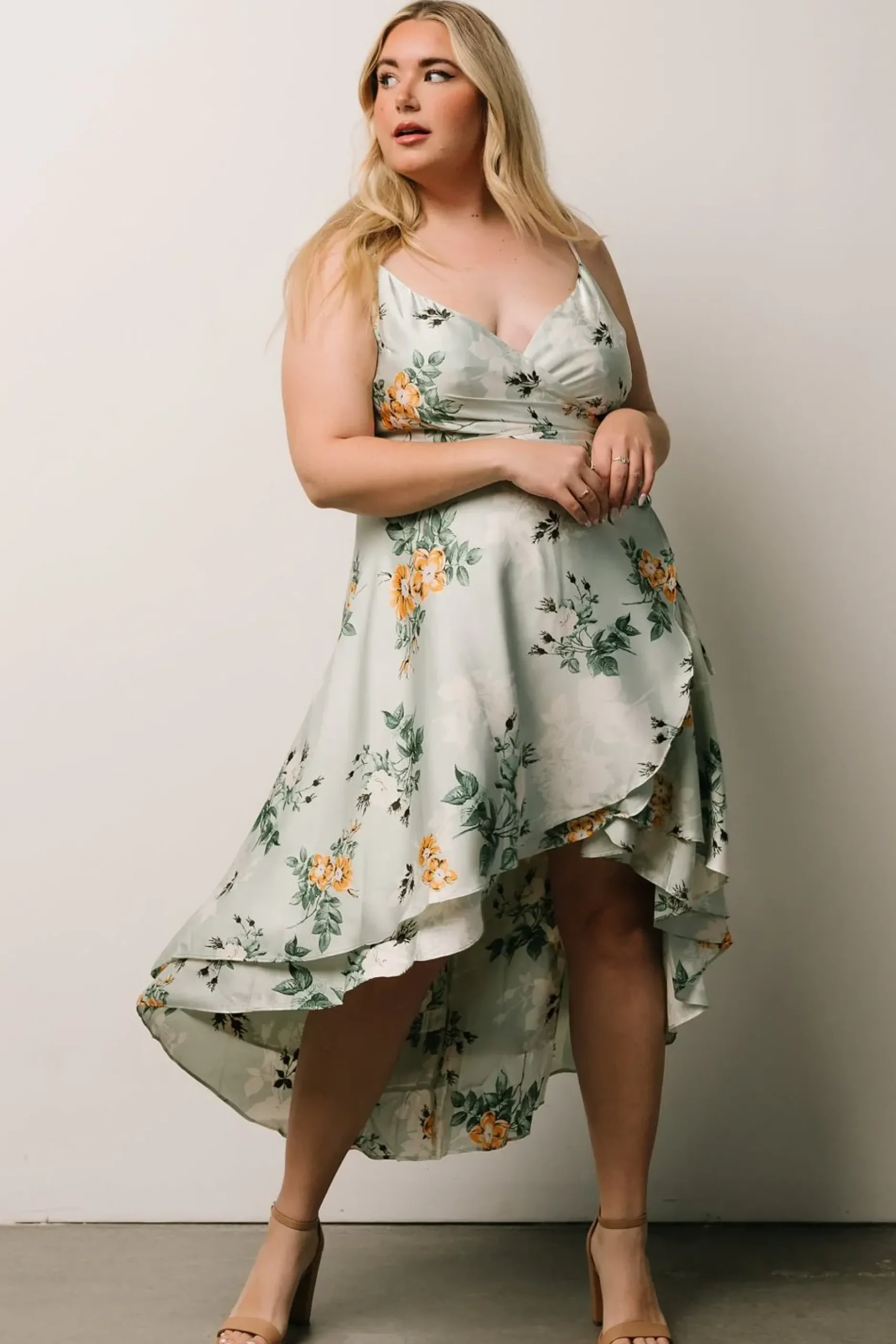 Baltic Born SALE|Steffi Tulip Wrap Dress | Light Sage Floral