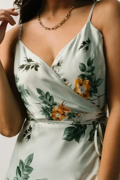 Baltic Born SALE|Steffi Tulip Wrap Dress | Light Sage Floral