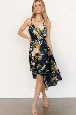 Baltic Born SALE|Steffi Tulip Wrap Dress | Navy Floral