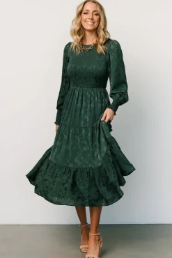 Baltic Born WEDDING SUITE|wedding guest|Stockholm Smocked Dress | Dark Green