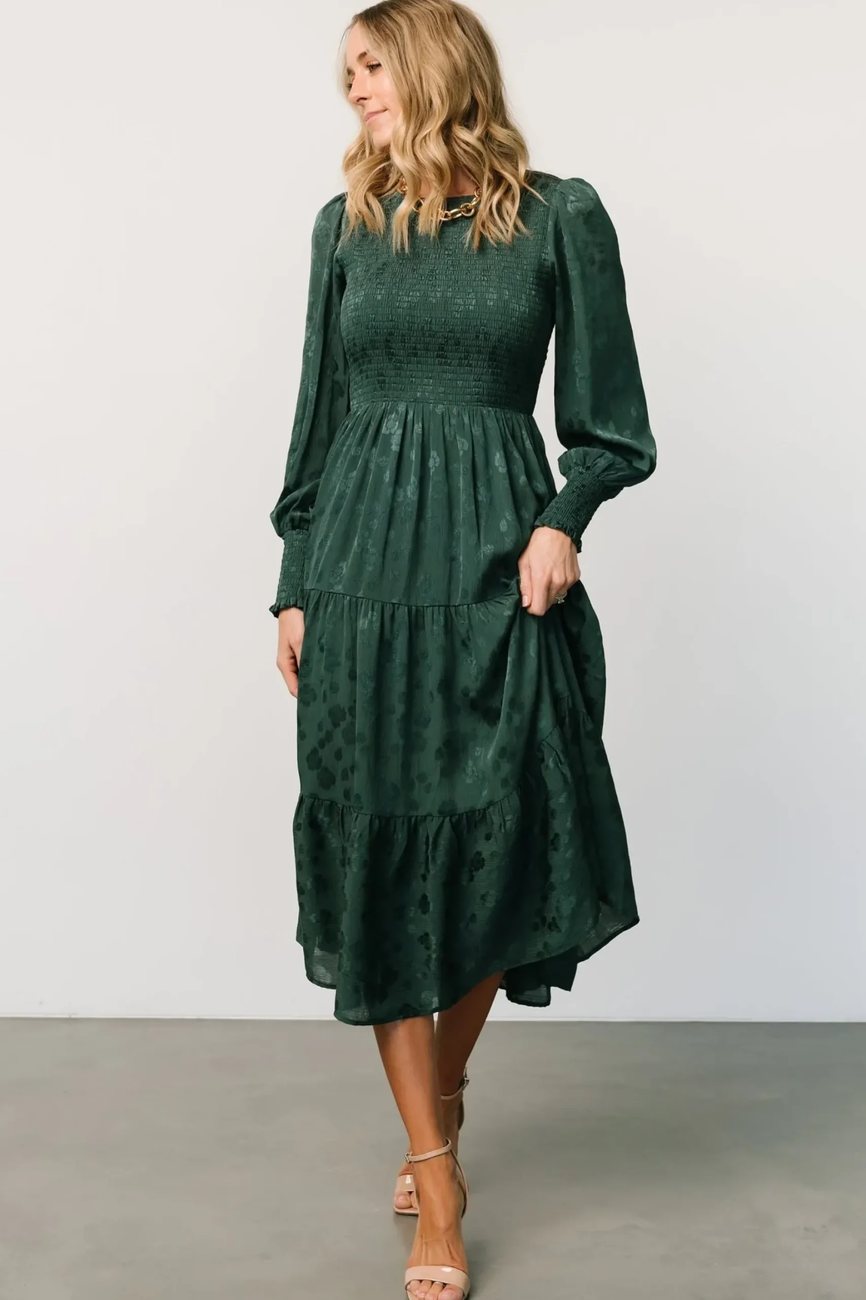 Baltic Born WEDDING SUITE|wedding guest|Stockholm Smocked Dress | Dark Green